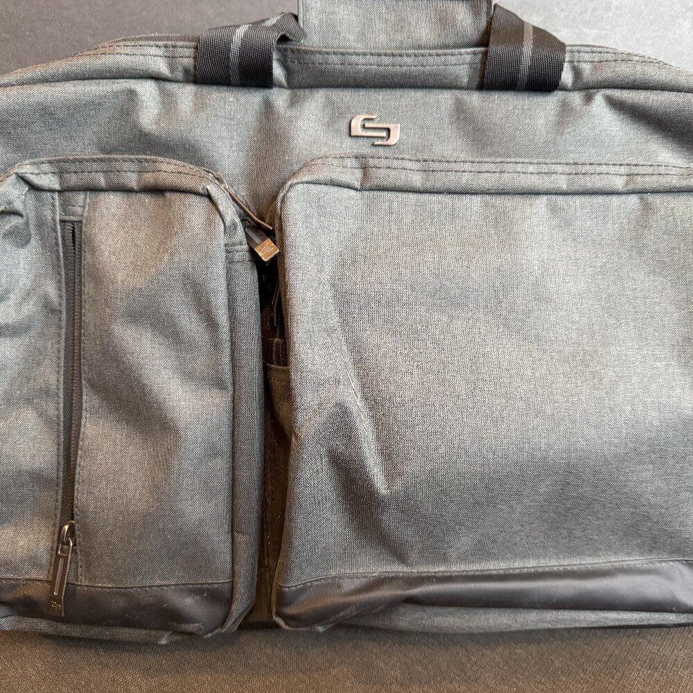 SOLO Grey hybrid briefcase backpack